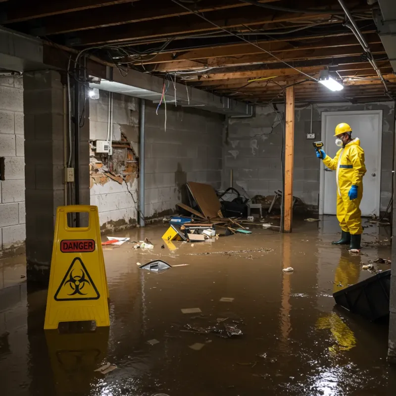 Flooded Basement Electrical Hazard in Hallsville, TX Property