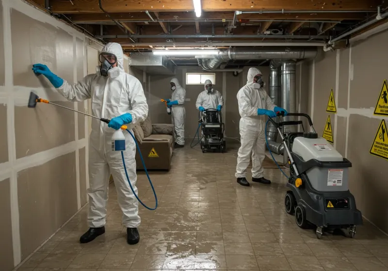 Basement Moisture Removal and Structural Drying process in Hallsville, TX